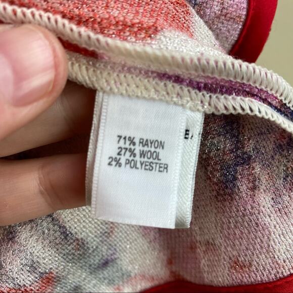 St. John Womens Floral One Button Cardigan Sweater Size 14 - Picture 7 of 9